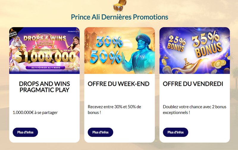 Découvrez le Casino Prince Ali pour les Jeux de Chance En Ligne en France - aperçu